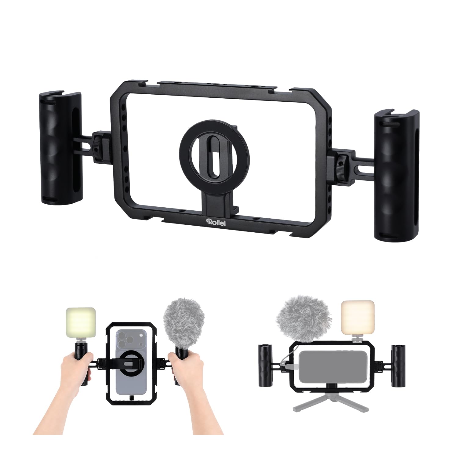 Rollei Universal Smartphone Cage All-in-One in Alluminio con Impugnature