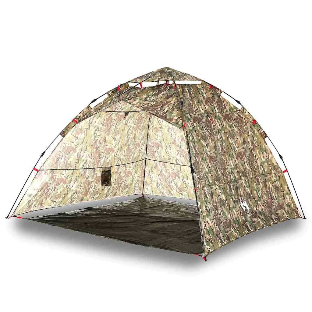 Tenda da pesca per 4 persone, apertura rapida, mimetica | poliestere impermeabile, resistente al vento, portatile, stabile, ideale per la spiaggia