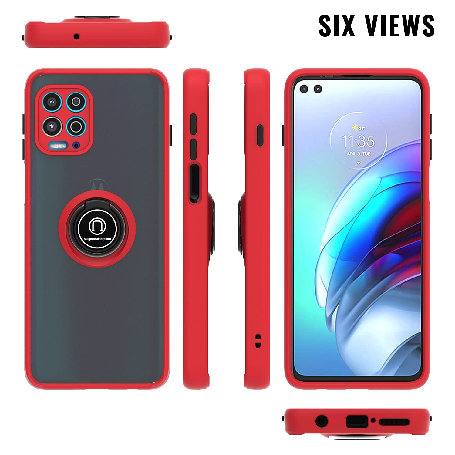 Funda Libro Motorola Funda Tipo Libro Plegable Para Motorola - Cubierta De Cuero Sintético, Soporte Integrado Y Carga Inalámbrica Qi Mochila Fotografia
