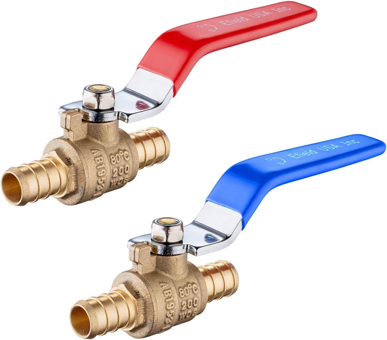 40Pcs EFIELD 3/4" PEX Barb Crimp Brass Ball Valve(VALVE013-40)