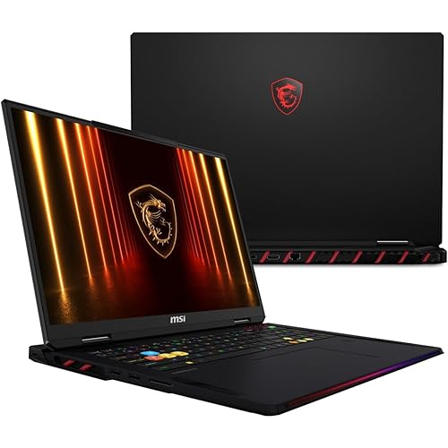 EXCaliberPC [2025] MSI Raider 18 HX AI A2XWIG-014US (Intel Core Ultra 9 285HX, 64GB DDR5 RAM, 4TB NVMe SSD, NVIDIA GeForce RTX 5080, 18" UHD+ mini LED, Windows 11) Gaming Laptop