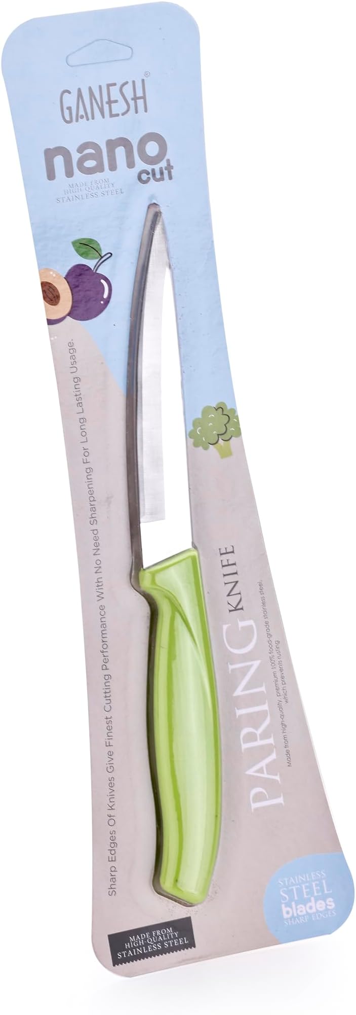 Ganesh Nano Cut Paring Knife Stainless Steel Kitchen Knife Set for Vegetable & Meat Cutting Knife Kitchen Knife Vegetable Knives Stainless Steel Kitchen Knives - Color May Vary