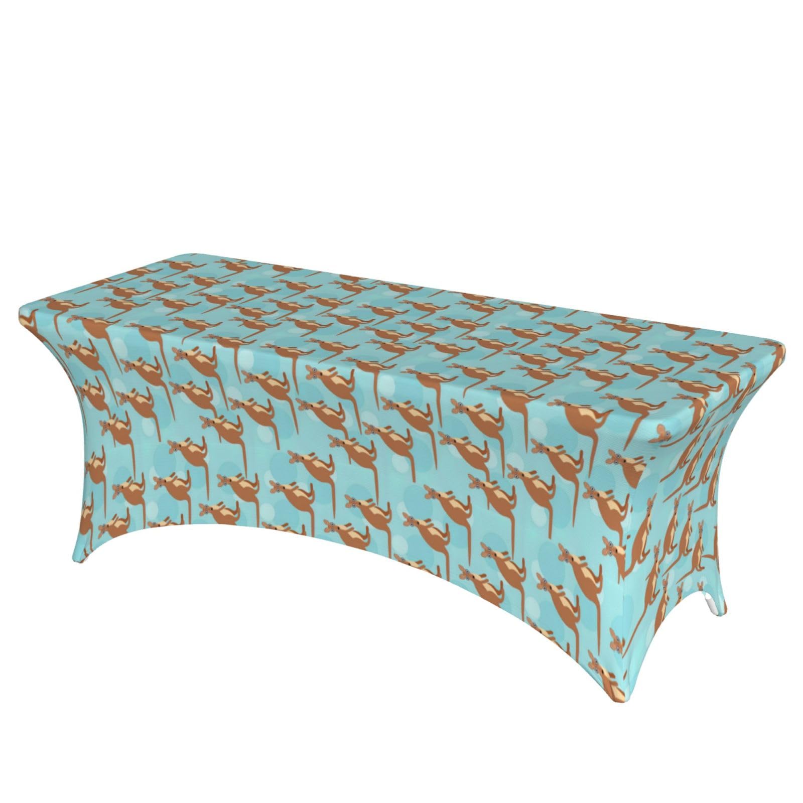 AYYQWE Funny For Kangaroo Zoo Print Elastic Rectangular Tablecloth For Banquet Outdoor Picnics Office Table Cover
