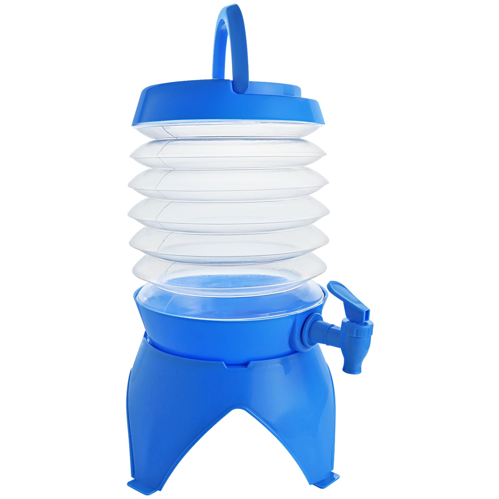 Distributeur d'eau pliable bleu avec robinet pour jus et cocktails