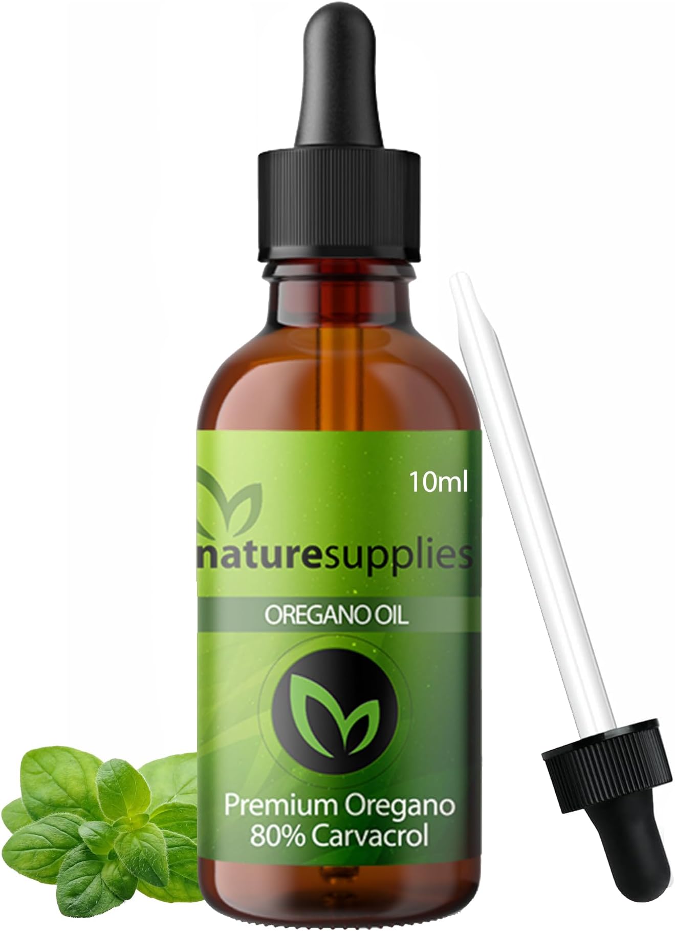Oregano Oil 10ml - 80% Plus Carvacrol, Mediterranean Wild Oregano Oil, Steam-Distilled Essential Oil, Oil Oregano, Made in UK - GMP Certified