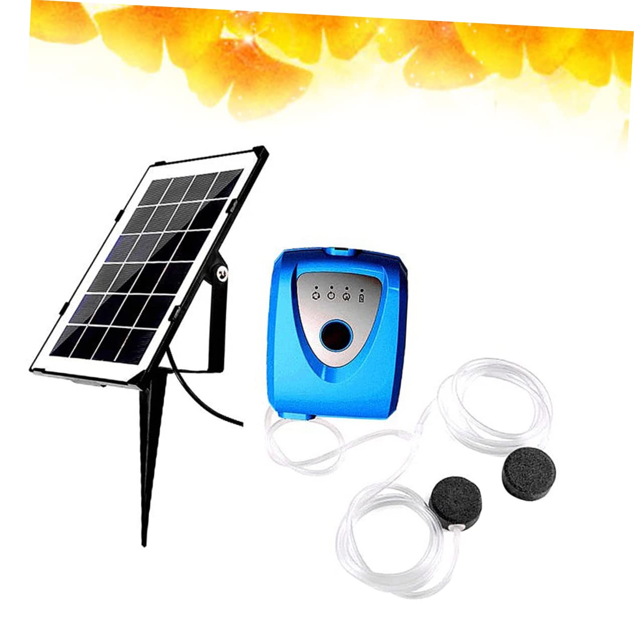 POPETPOP de para Acuario Panel Solar para Peces Aireador de Agua Sumergible sin Ruido 35 Recargable por USB Aireador para Pesca al Aire