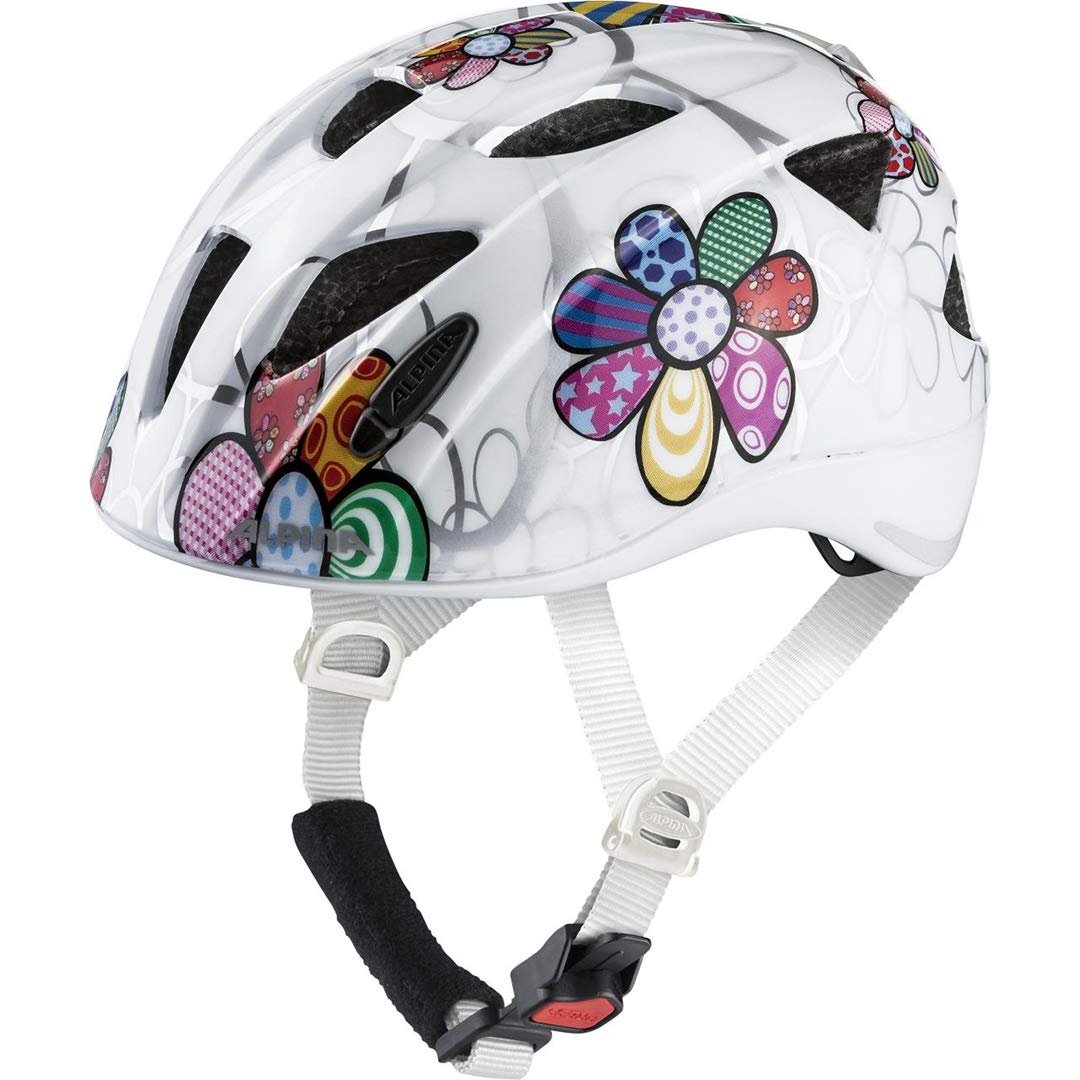 ALPINA Unisex - Children, XIMO FLASH cycling helmet, white flower gloss, 49-54 cm