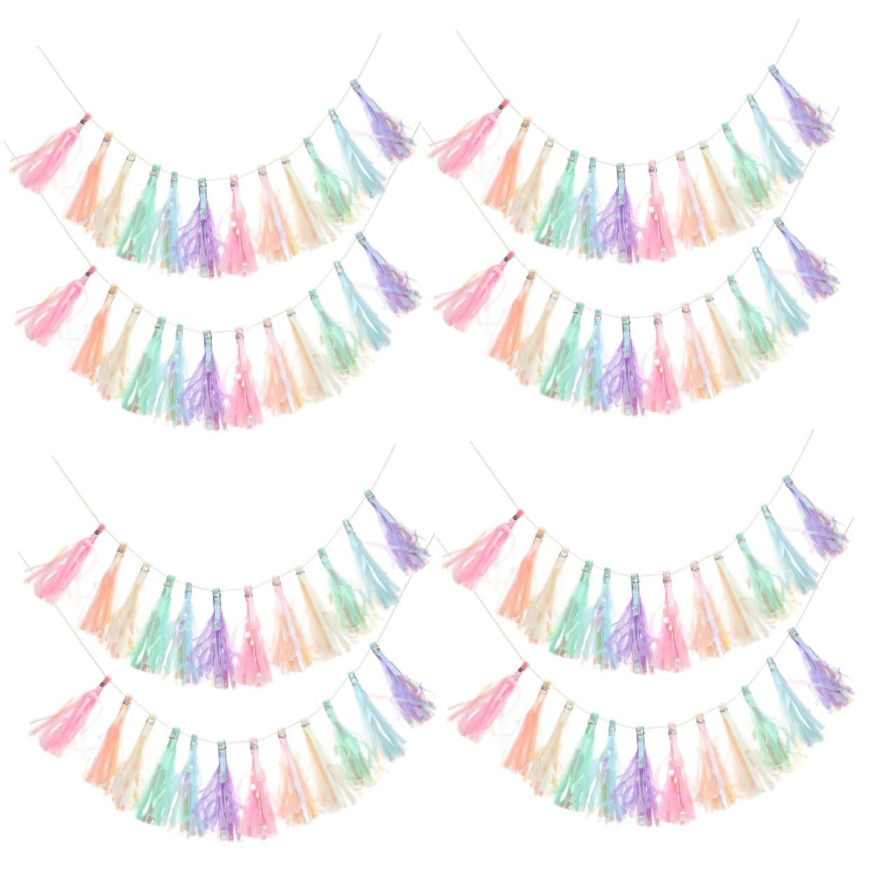 8piezas Guirnalda De Banderines De Decoración De Tassels De Cumpleaños Shower y Navidad y Personalizable