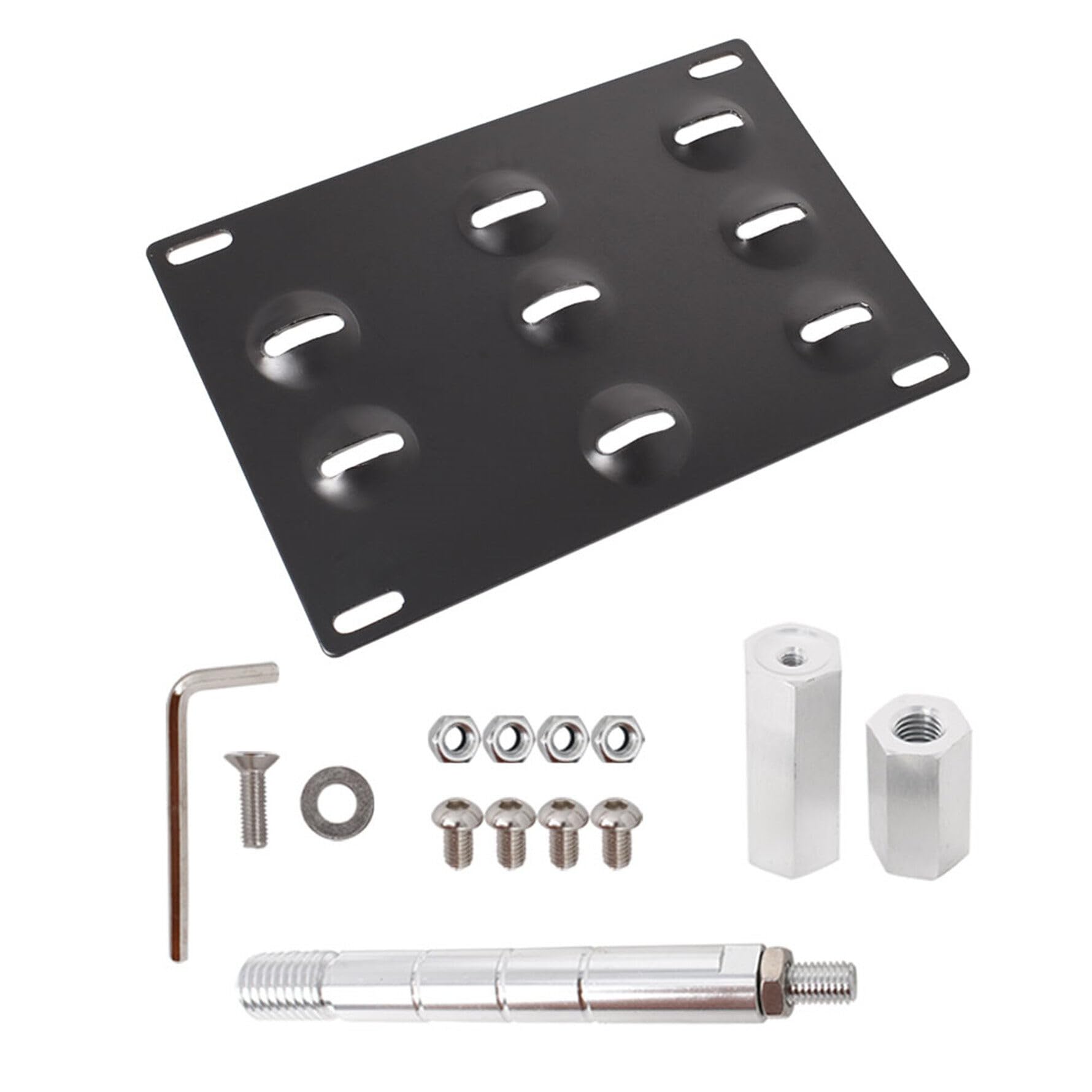 munirater Front Bumper Tow Hook License Plate Bracket Replacement for GLK GLC GLA 2010-2020 C E Class Without Trailer Holes