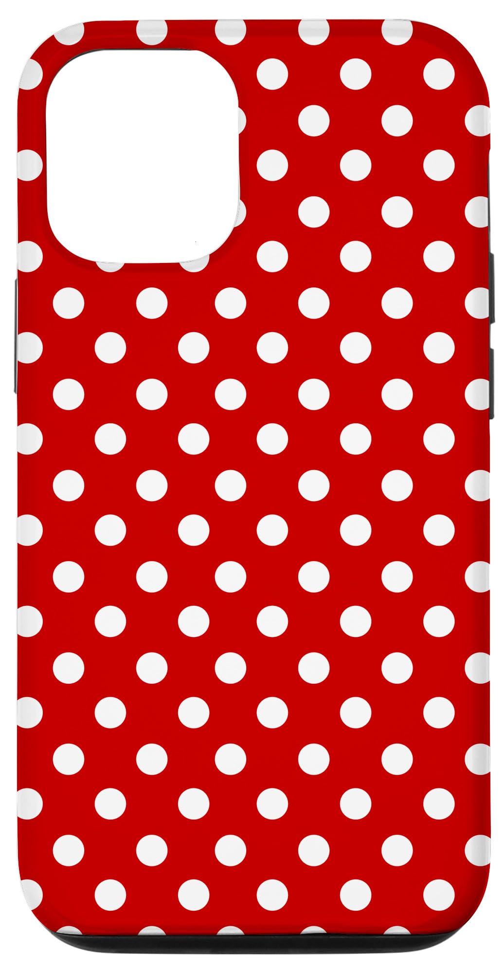 iPhone 13 Bright red and white polka dots fun cheery polka dot design Case