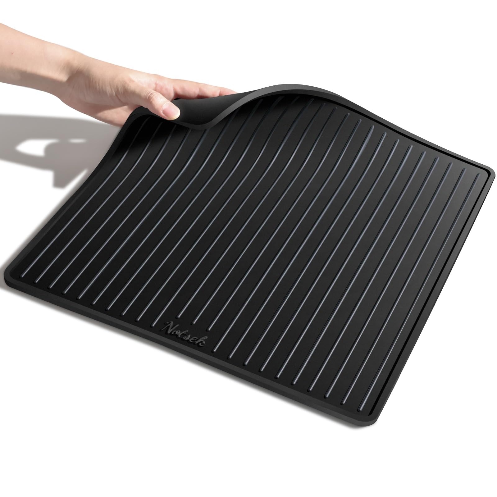 Silicone Coffee Machine Mat for Breville 870/880, 13.78 x 13.78inch Small, 0.24in Raised Lip Spill-proof, Under Espresso Maker, Non Slip Coffee Pot