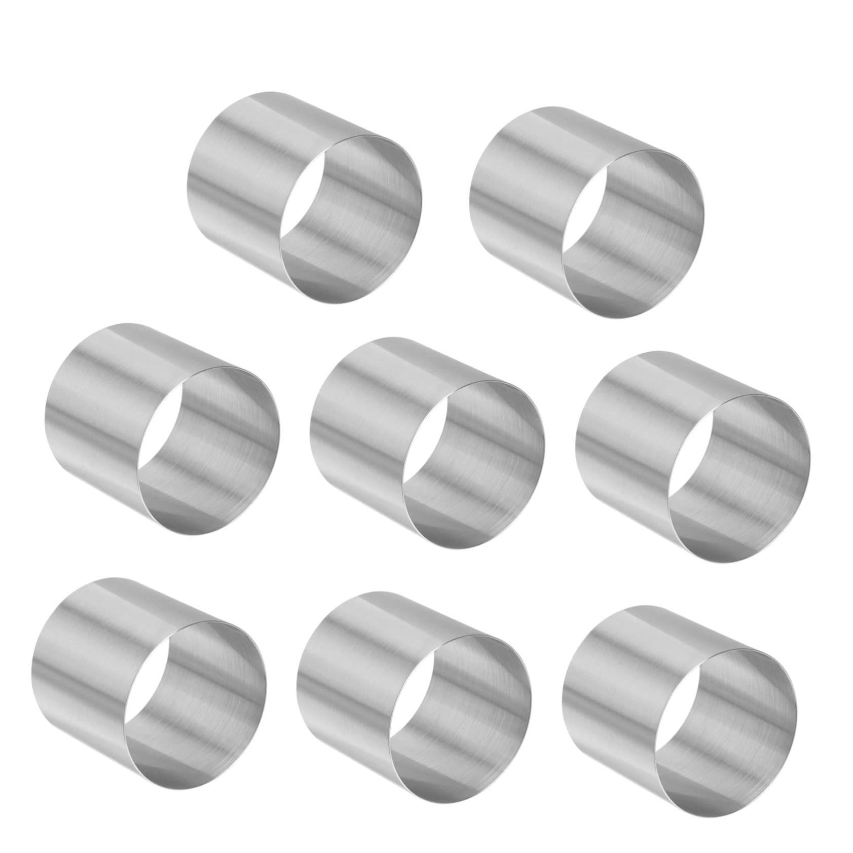 Mipcase Set De 8 Moldes Redondos Para Mousse y Pasteles, Acero Inoxidable Acabado Antihuellas, Fáciles De Limpiar y Desmoldar, Para Reposteros Amateurs