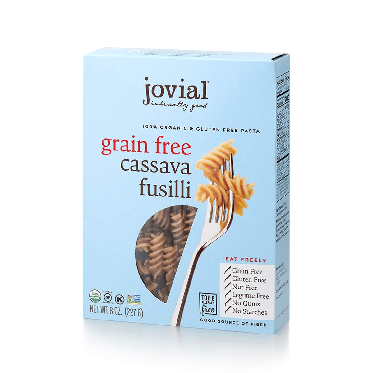 Jovial GrainFree Cassava Fusilli Cassava Pasta Paleo Pasta GrainFree