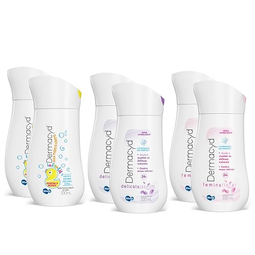 Dermacyd Sabonete Líquido Íntimo Kit 6 Unidades de 100ml - 2 Delicata + 2 Femina + 2 Infantil