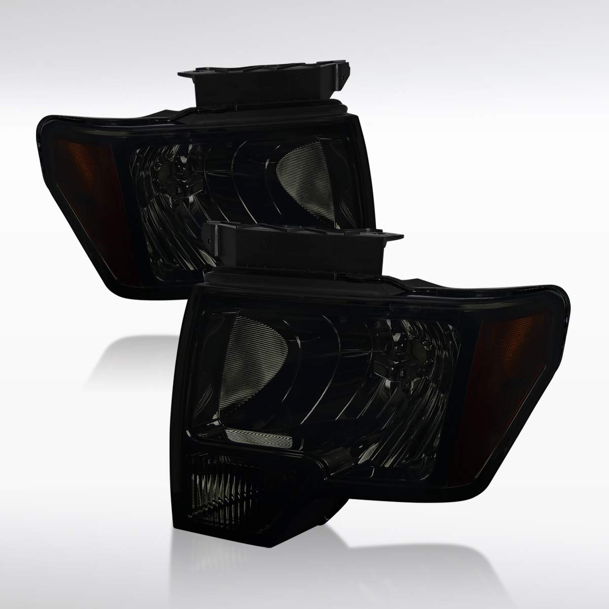 Smoke Bumper Lights For Ford Mustang 2005-2009 - Pair With Amber Reflector & Bulbs Included