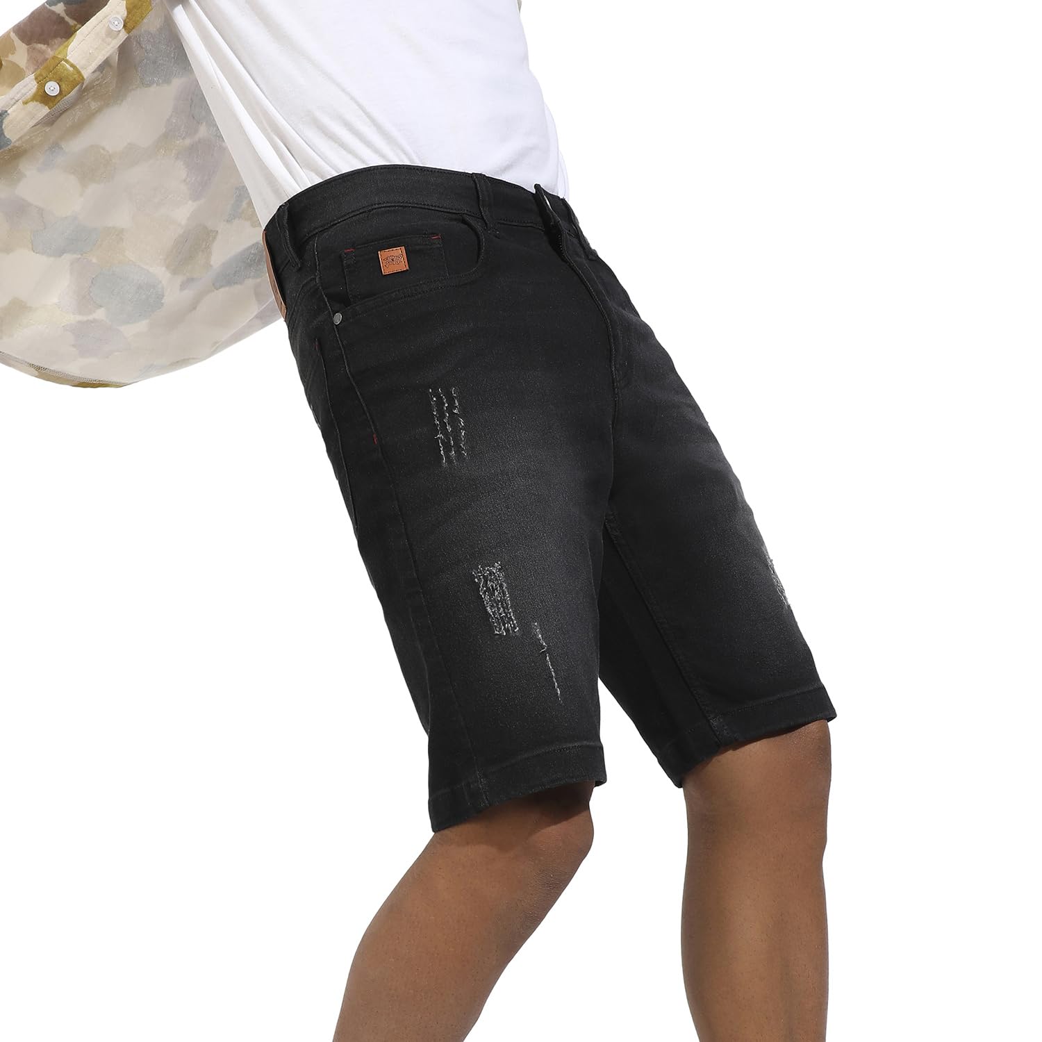 cahoot Men's Denim Shorts for Casual Wear | Regular Fit | 5 Pockets | Button Closure | Cotton Denim Shorts Crafted with Comfort Fit for Everyday Wear-picture-25