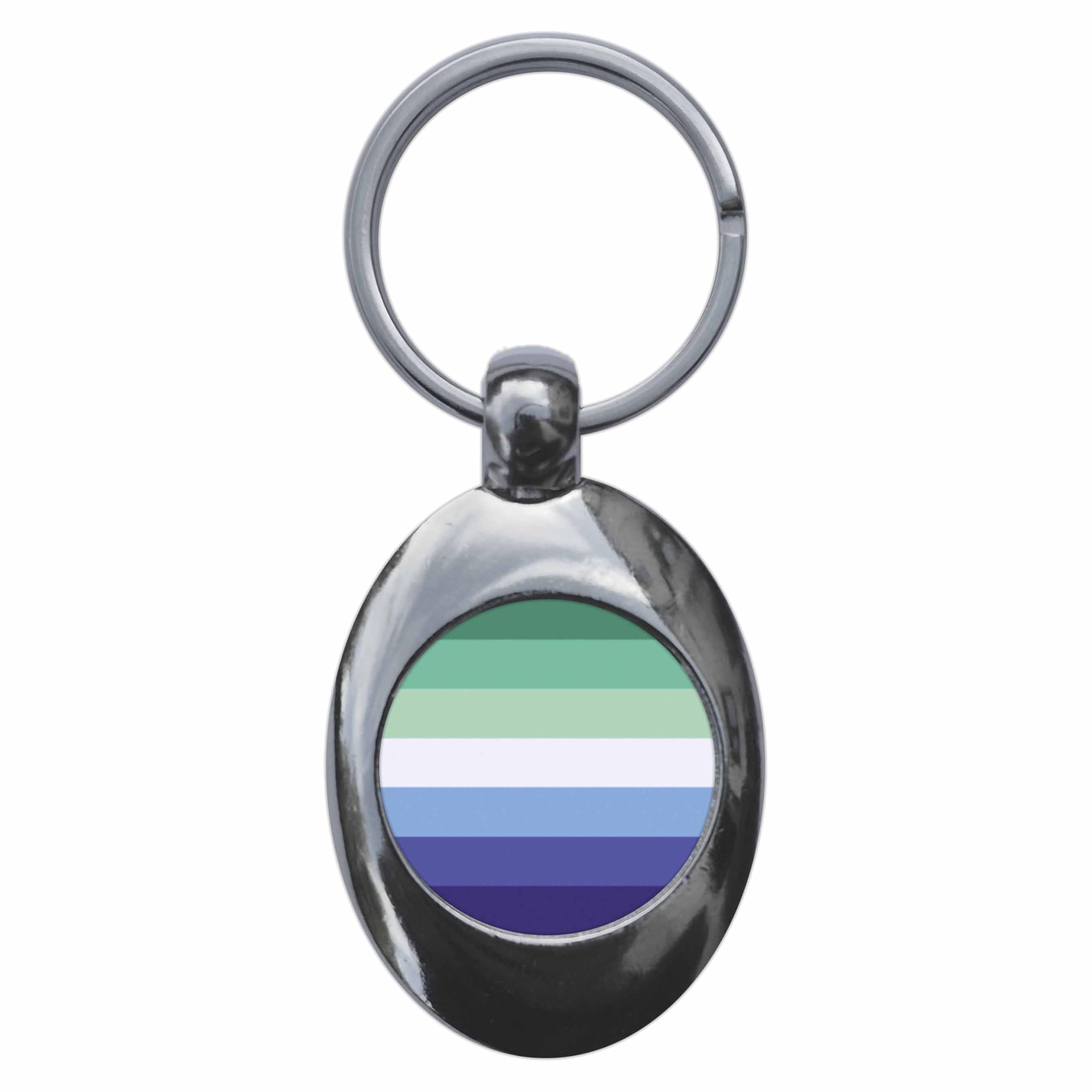 Ozorath Gay Male Pride Flag Keyring Keychain Key Ring Chain With Trolley Coin