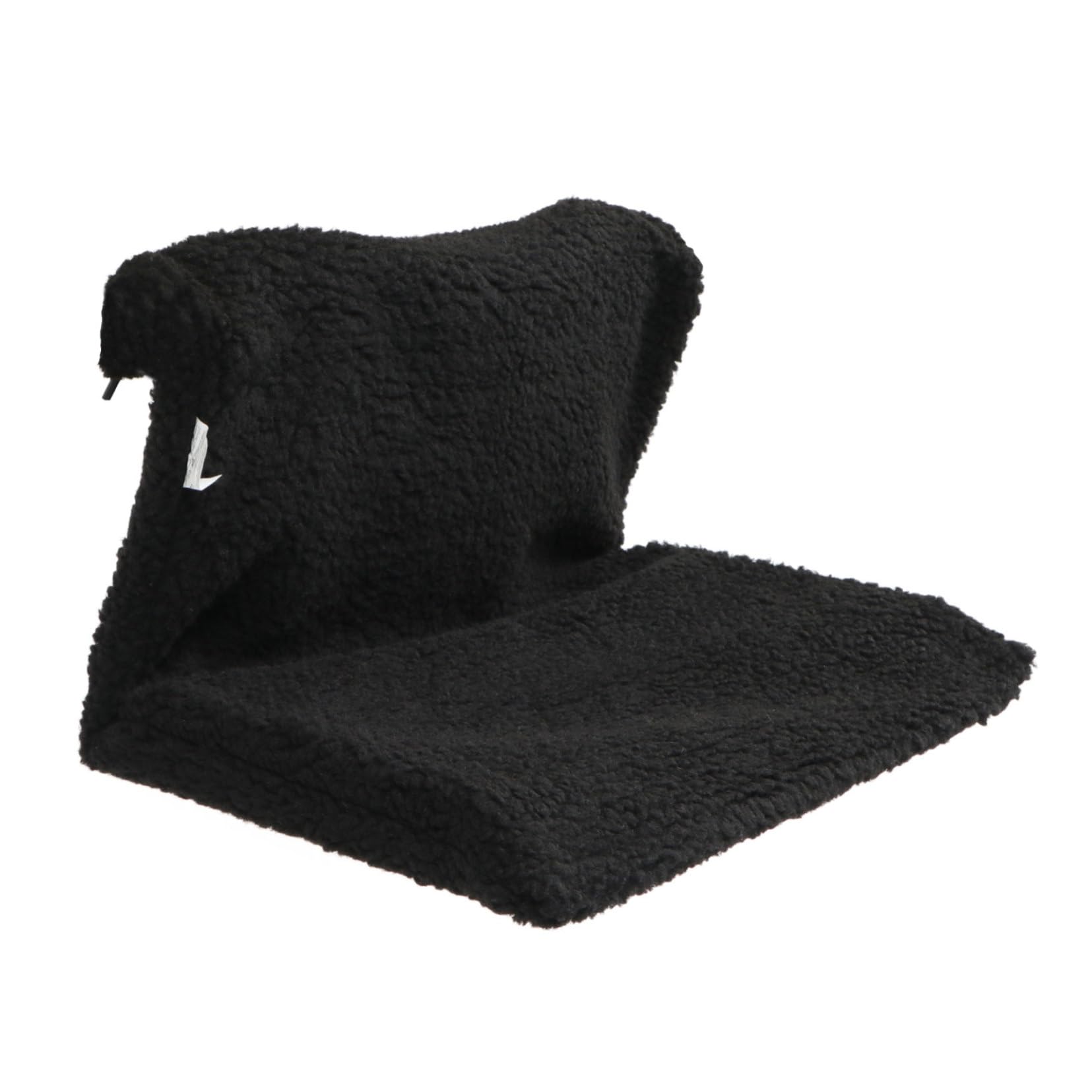 Hamaca para Gatos Colgante Estructura de Metal y Almohadón de Vellón Negro, Cama Cálida para Invierno Fácil de Almacenar y Desmontable