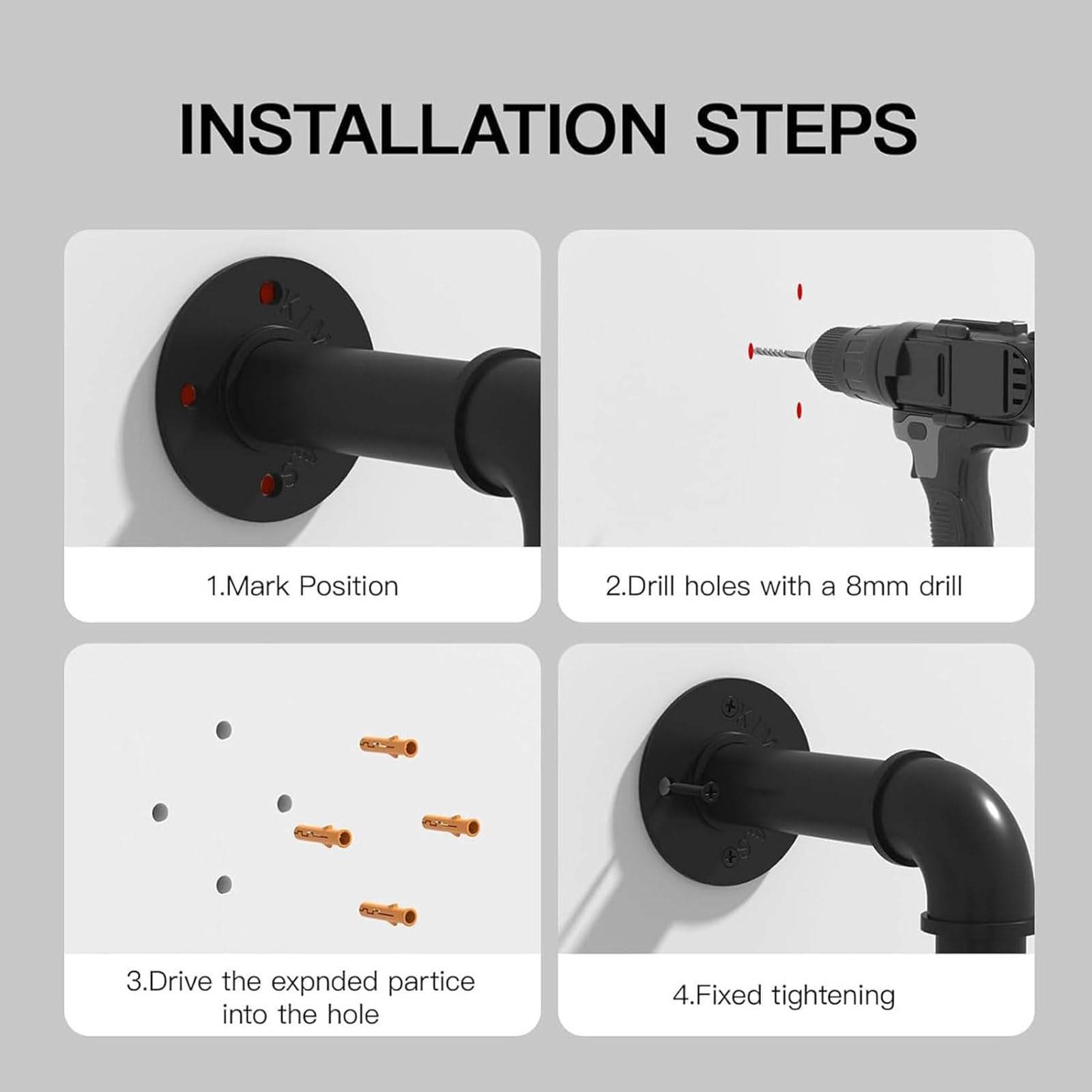 Escalera de Pared Robusta de Hierro Forjado Negro para casa, ático, Medidas de protección contra Incendios de Emergencia, Techo Exterior/Garaje, buhardilla, como Accesorio para literas