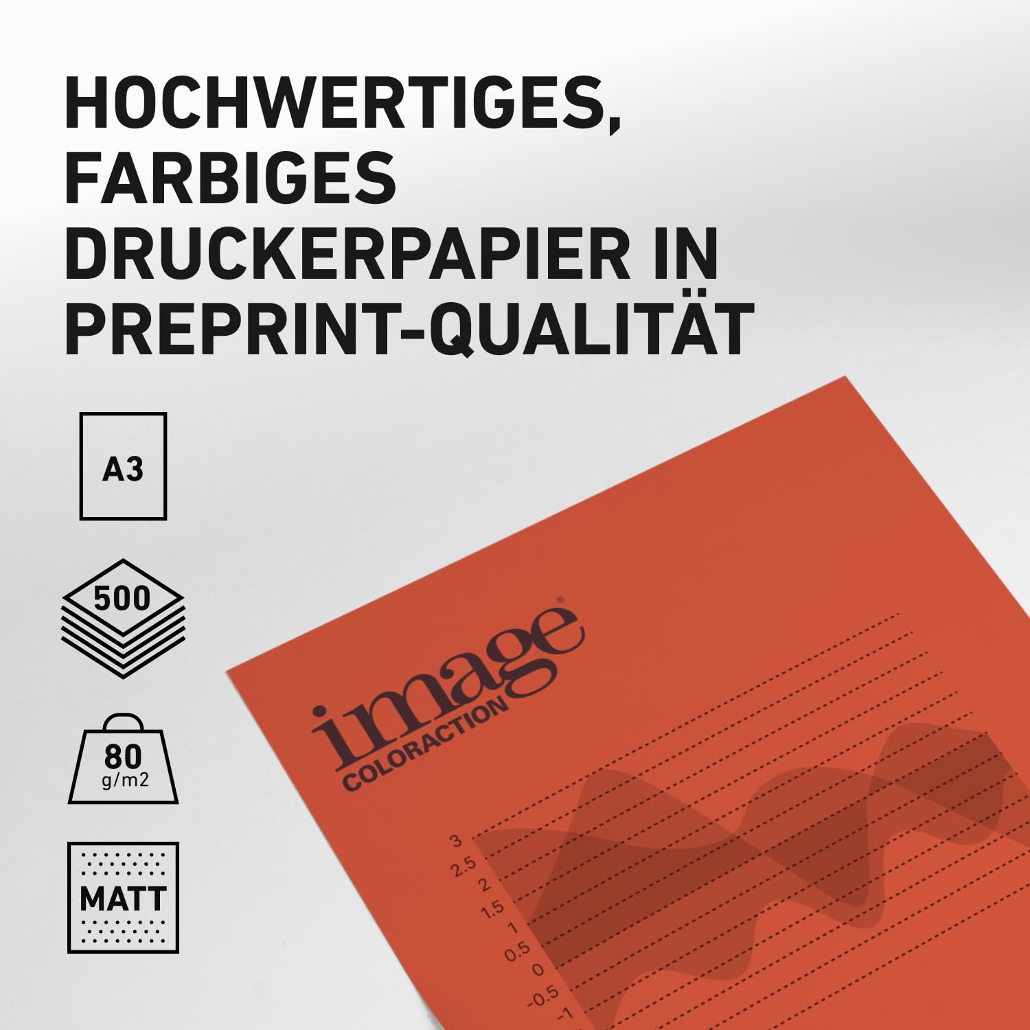 London - farbiges Kopierpapier - DIN A3, 297 x 420 mm, 80 g/m² - buntes, holzfreies Druckerpapier für Kopierer - 500 Blatt - Ziegelrot
