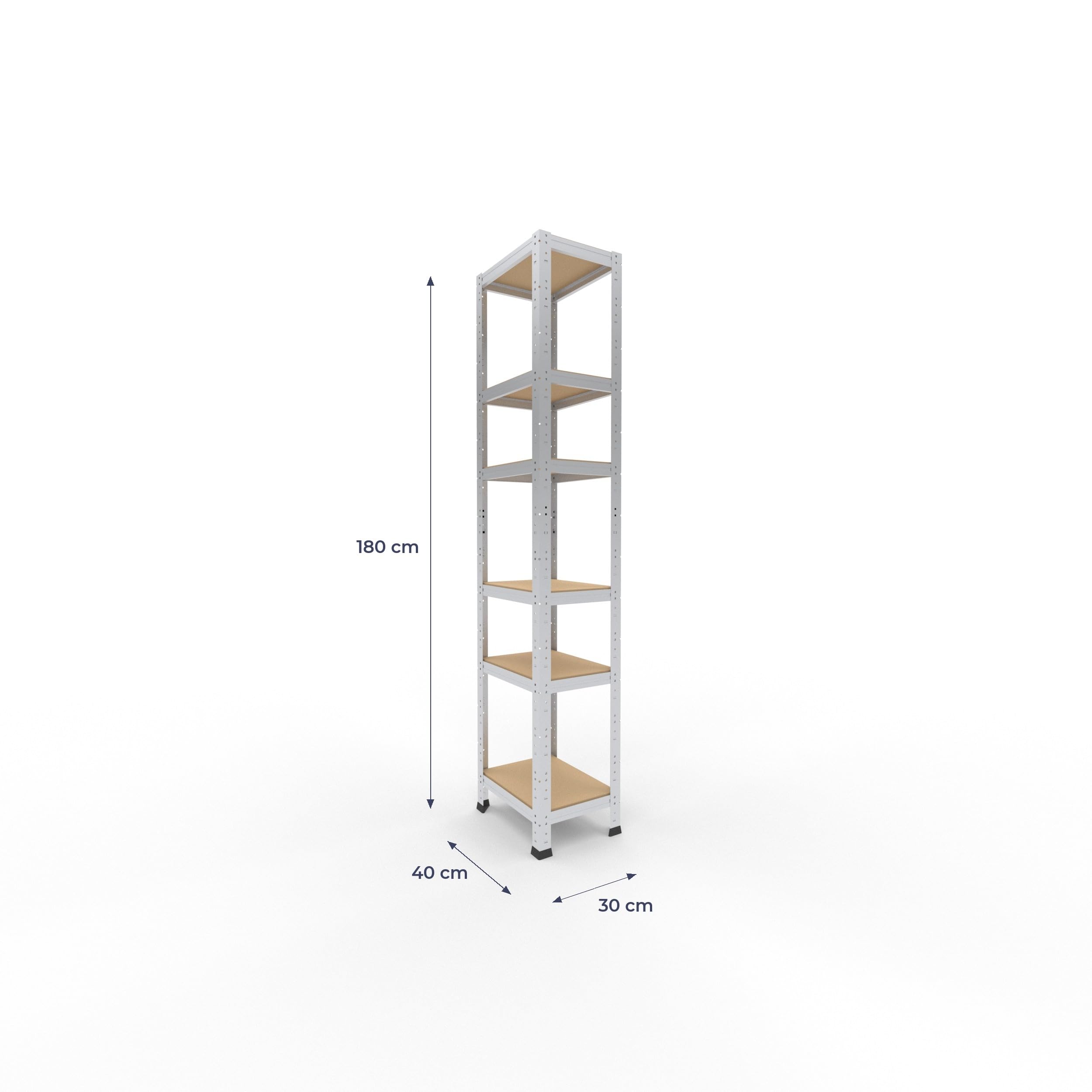 shelfplaza Home 180x30x40cm regał metalowy ocynkowany: 6x145kg