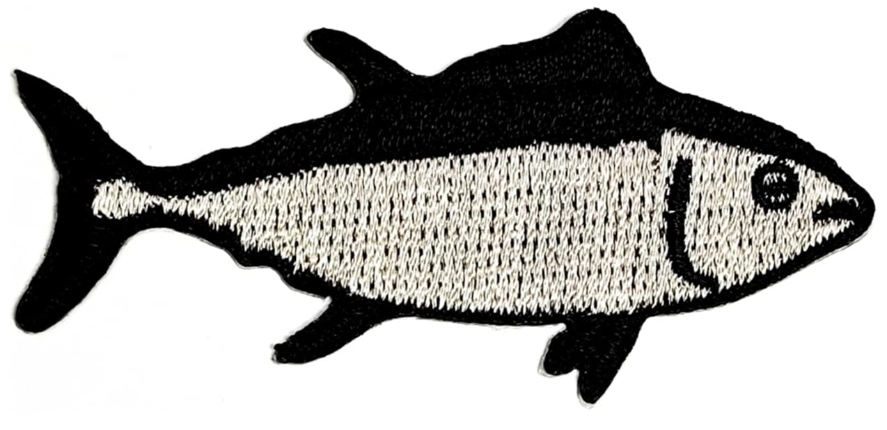 Salmon Fish Cartoon Iron on Patch Embroidered Decorative Patches Cute Sew on Applique Stickers Clothes T-Shirt Jackets Hats Jeans Backpacks for Men Women Boys Girls (2 PCS)