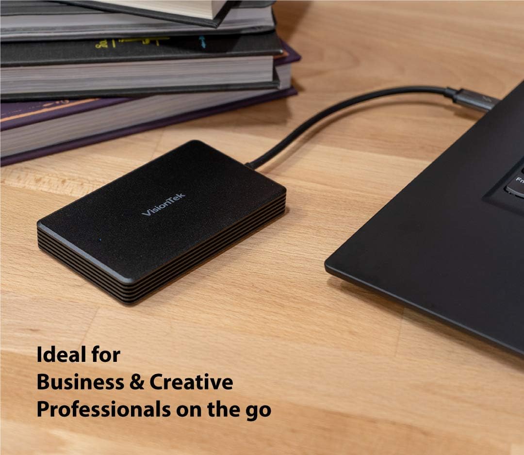 Holiday Deals 🛒 VisionTek 512GB Thunderbolt 3 Portable External SSD, [Intel Certified], Bus Powered, MacOS and Windows Compatible, Powered by Intel Thunderbolt 3 Technology (NOT Compatible USB-C) - 901195