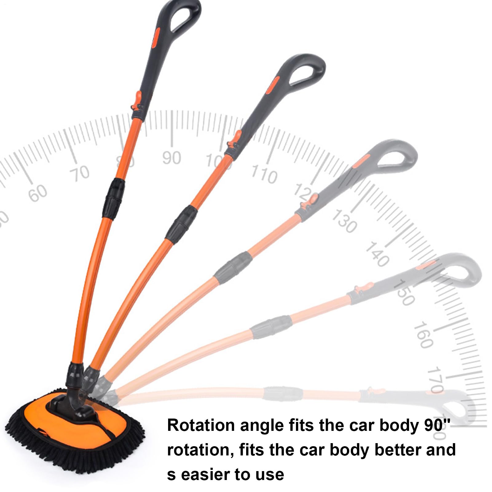 Mopa De Lavado De Coche con Mango Largo Cepillo de Limpieza para Coche | Mango Largo Extensible Sin Rayar para Lavado y Detallado de Suciedad en Vehículos