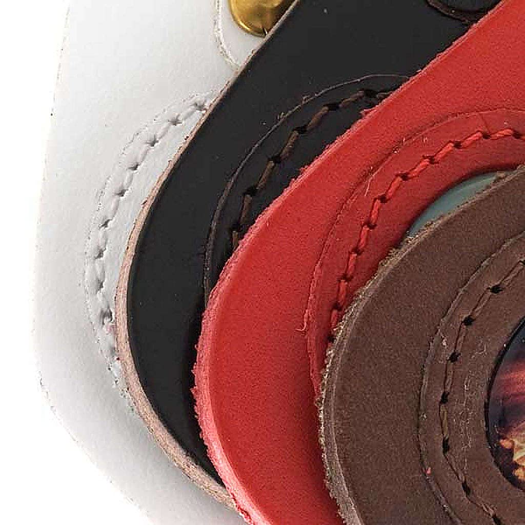 Holyart Our Lady of Medjugorje Leather Key Ring, Oval, White