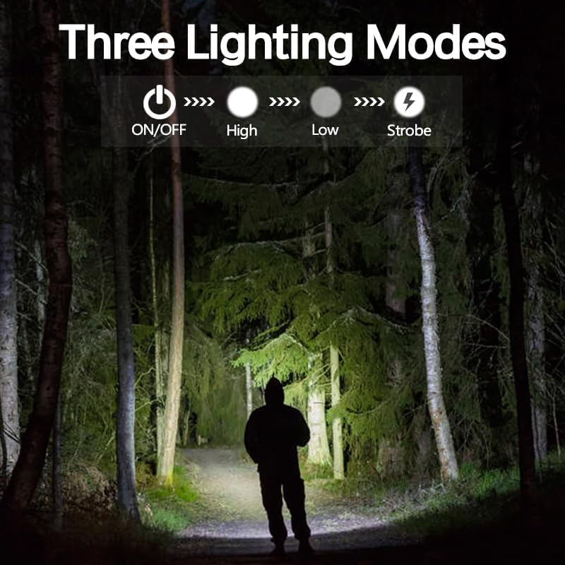 POCKETMAN LED Flashlights,High Lumens LED Torch Pocket Pen Light Penlight with 3 Modes, with Clip Zoomable - Image 2