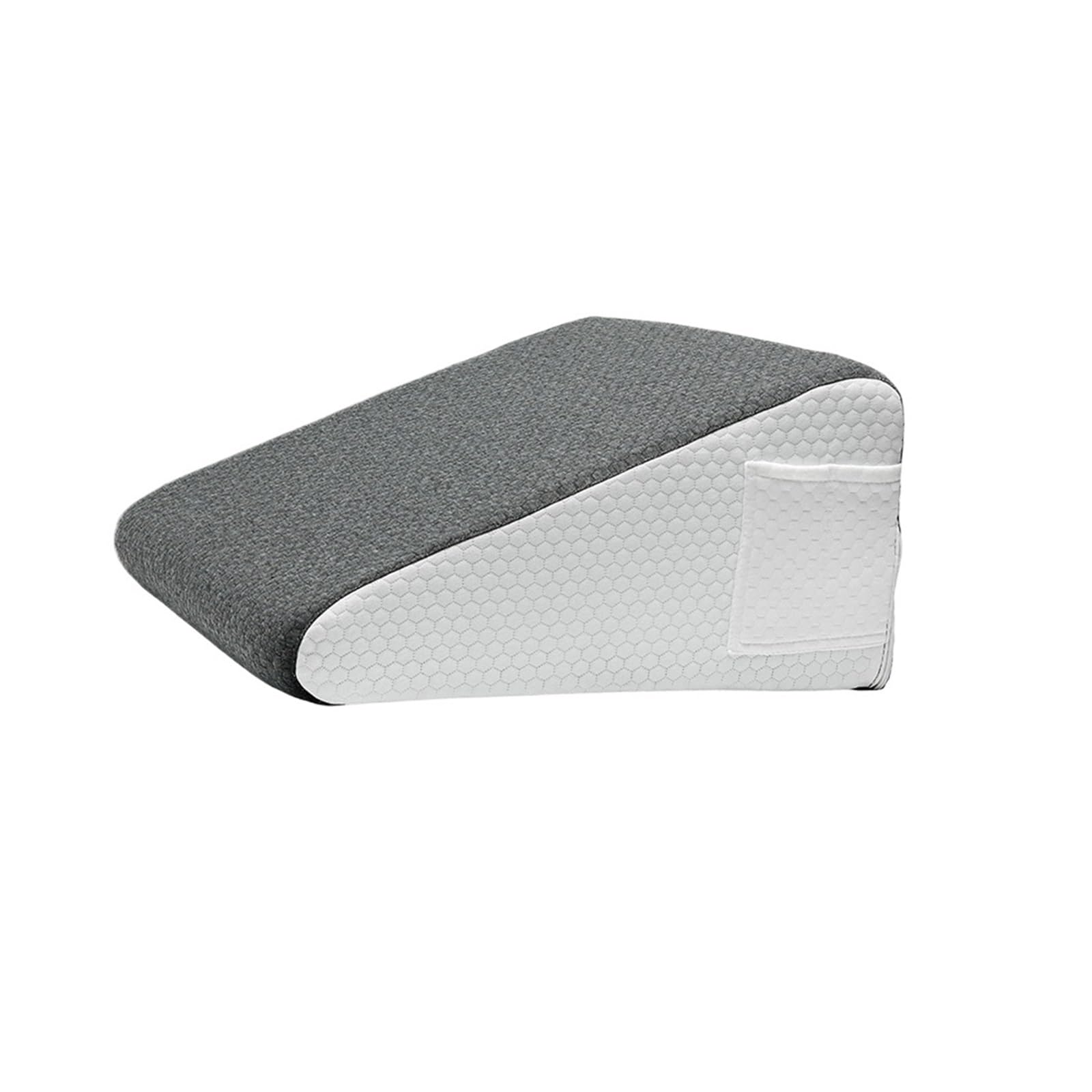 Almohada de cuña Cama Espuma viscoelástica Triangular | Posicionador corporal con capota blanda for uso al dormir con elevación de piernas(Gray-White)