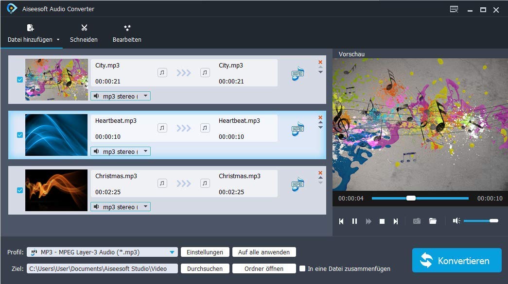 Audio Converter - MP3, Sound Dateien bearbeiten, konvertieren, umwandeln für Windows 11 / 10 / 8.1 / 7 Neue Version
