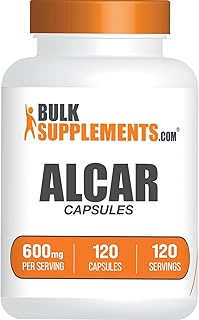 BULKSUPPLEMENTS.COM Acetyl L-Carnitine Capsules - ALCAR HCl, Carnitine Supplement, ALCAR 600mg - Acetyl-L-Carnitine, ALCAR Capsules - Gluten Free, 1 Capsule per Serving, 120 Capsules