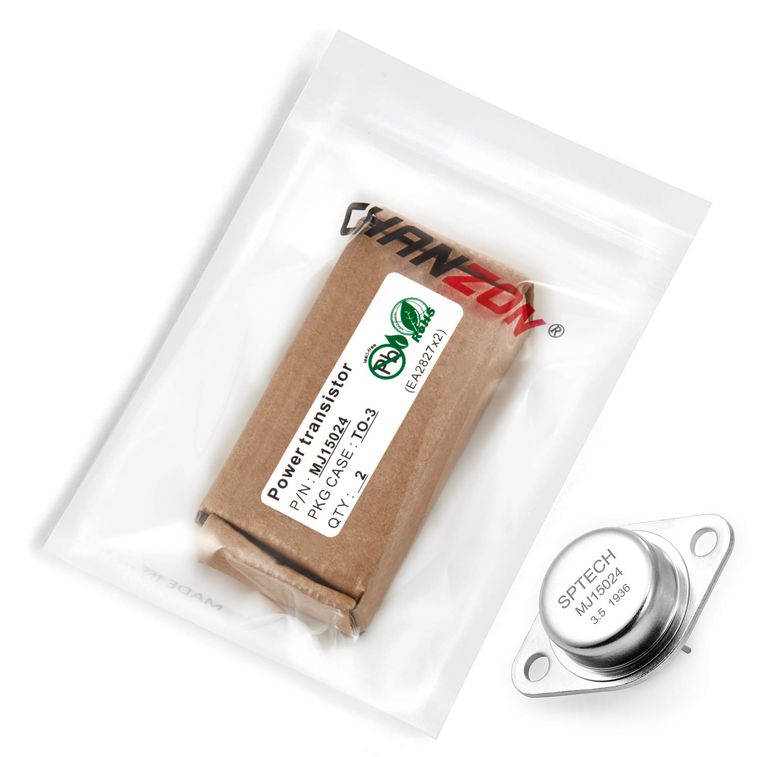 Chanzon MJ15024 to-3 NPN Power BJT Bipolar Junction Transistor for High Power Applications (Pack of 2pcs)