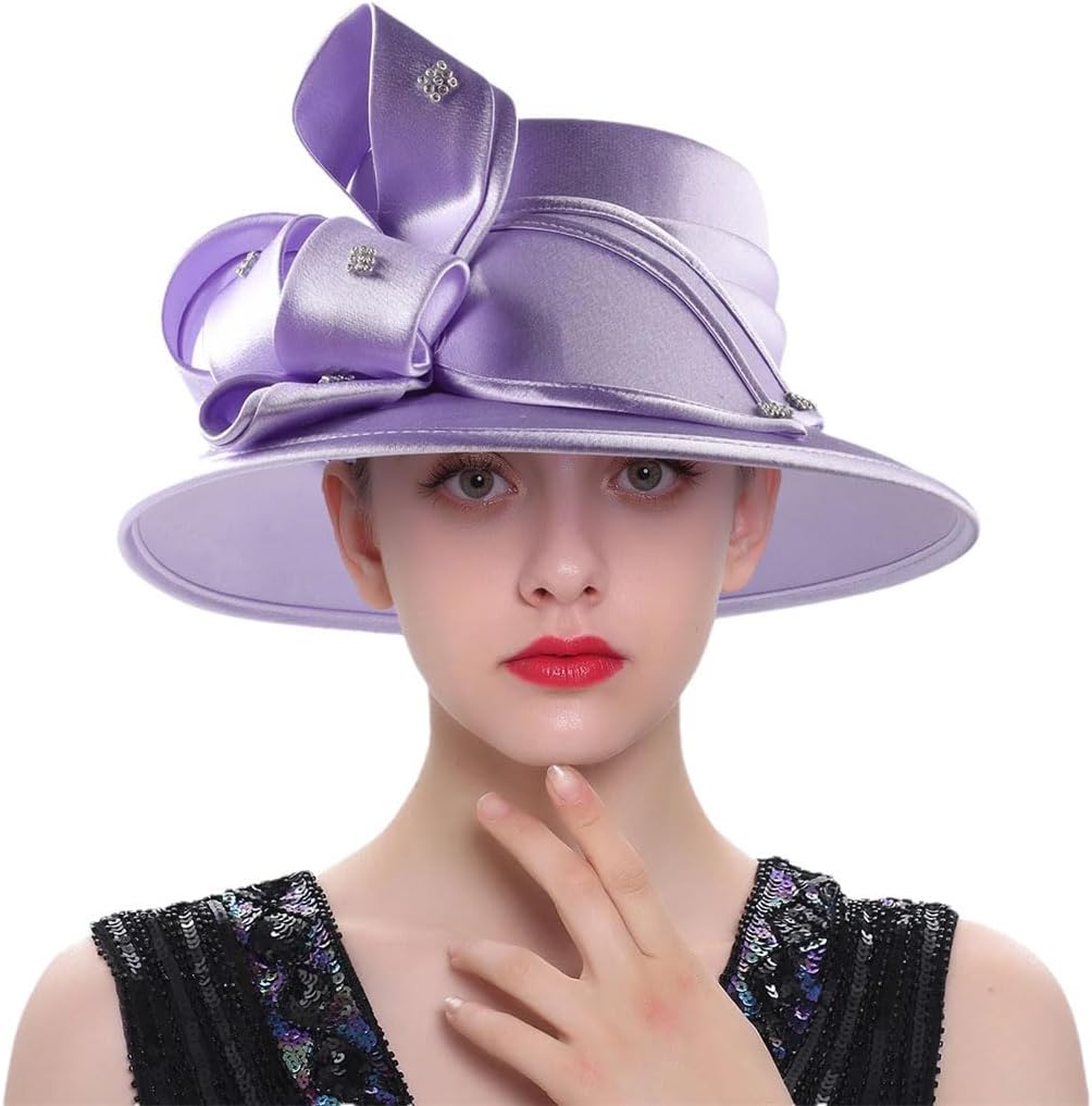 Women's Wide Brim Hats Church Hats Wedding Top Hat Female Tea Party Fascinators Formal Dress Caps