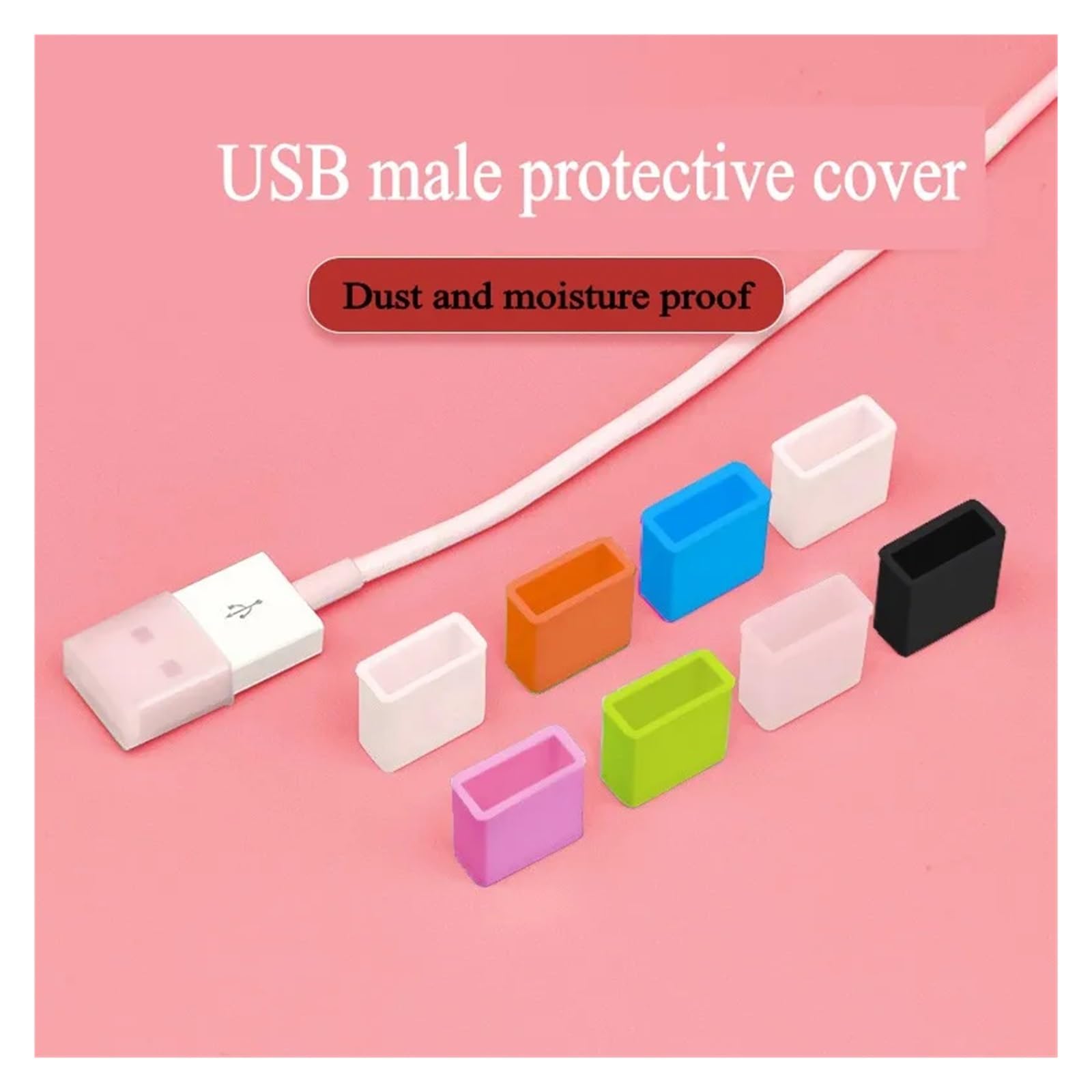 Tapones de silicona USB macho, 50 unidades, para carga, transferencia de datos, cable USB, protector antipolvo