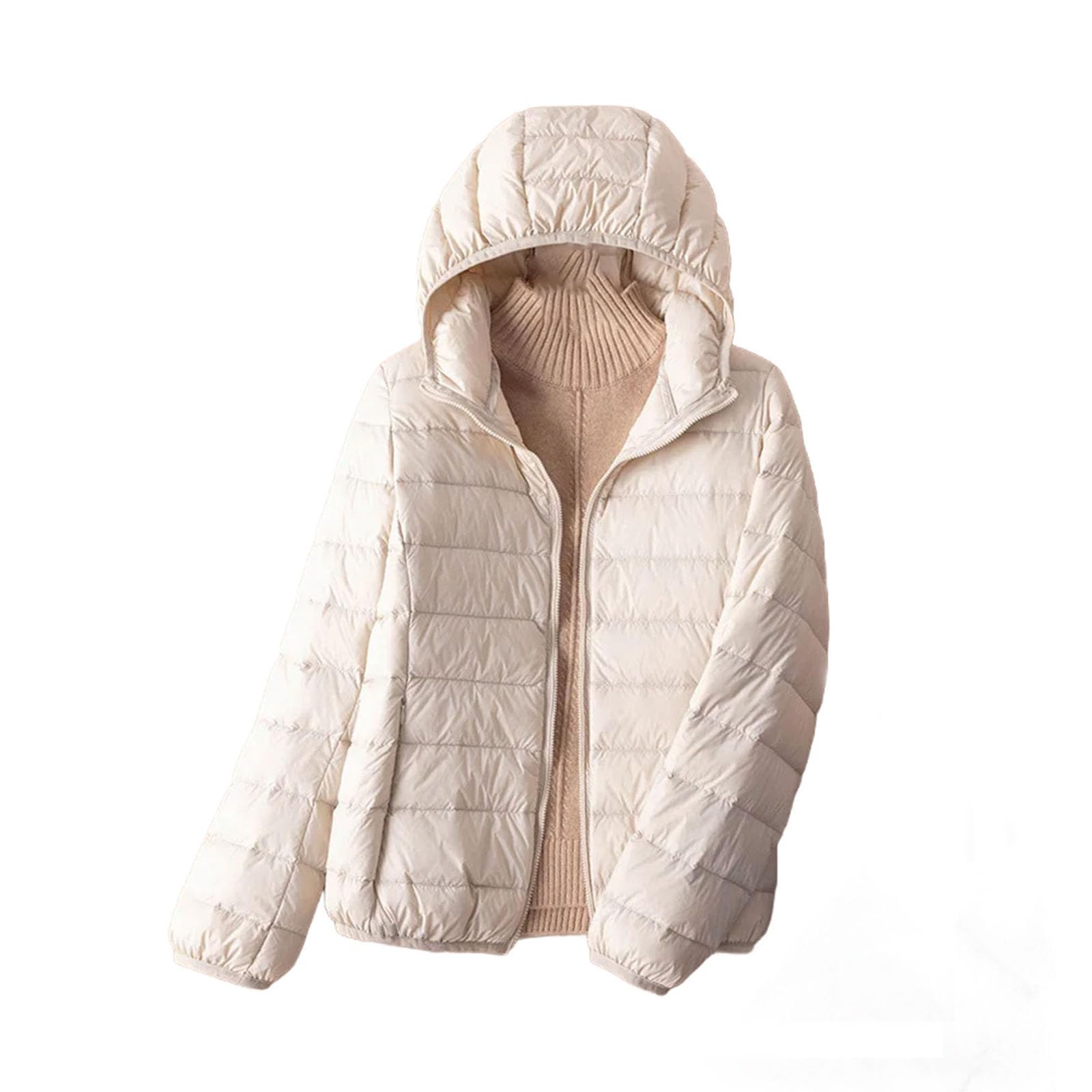 Doudoune duvet de canard blanc femme ultra légère veste chaude capuche