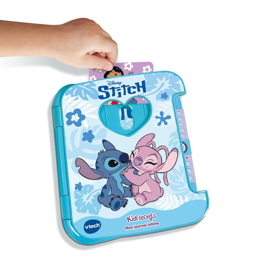 VTech - Disney, KidiSecrets Mon Journal Intime Stitch - Journal Intime Électronique avec Code, Carnet Secret, Feutre et 5 Jeux - Jouet Lilo et Stitch - Cadeau Enfant Dès 5 Ans - Contenu en Français