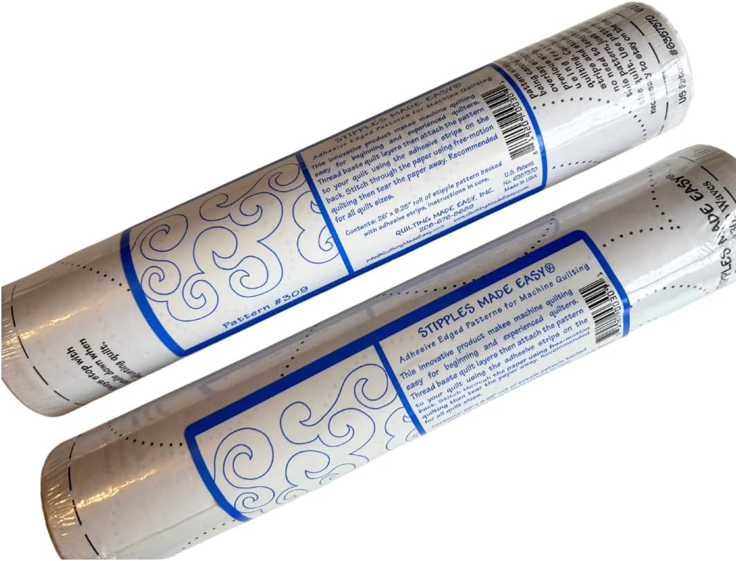 Machine Quilting Templates, Adhesive Edged Pattern for Continuous Machine Quilting, Pattern 309 Waves, Bundle of 2 Rolls