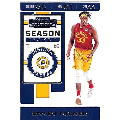 2019-20 Panini Contenders Season Ticket #84 Myles Turner Indiana Pacers NBA Basketball Trading Card