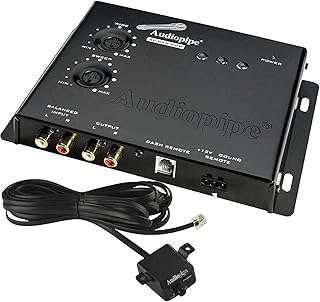 AudioPipe XV-BXP-SUB 15V Car Audio System Digital Sound Equalizer Epicenter Enhancer Restoration Signal Processor Bass Booster w/ Remote Knob, Black