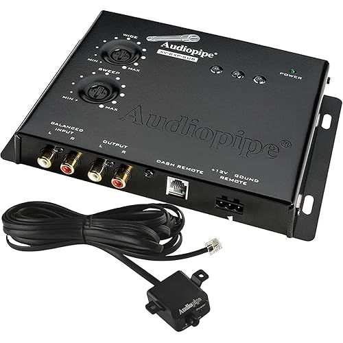 AudioPipe XV-BXP-SUB 15V Car Audio System Digital Sound Equalizer Epicenter Enhancer Restoration Signal Processor Bass Booster w/Remote Knob, Black