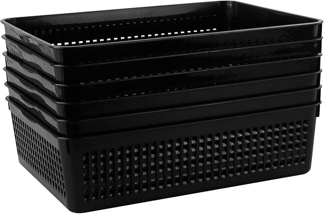 Bblina A4 Storage Tray Baskets, Clear Basket Tray, Set of 6