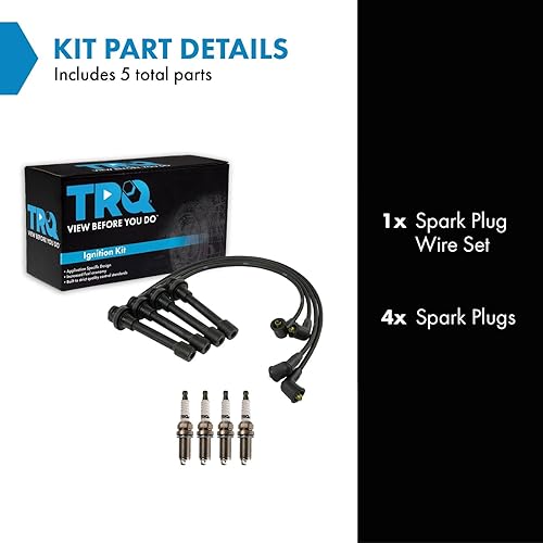 Miniatura 295 de TRQ Kit de bujías de 5 piezas de bujías de iridio compatibles con Chevrolet Aveo 2004-2008 Aveo5 2004-2008