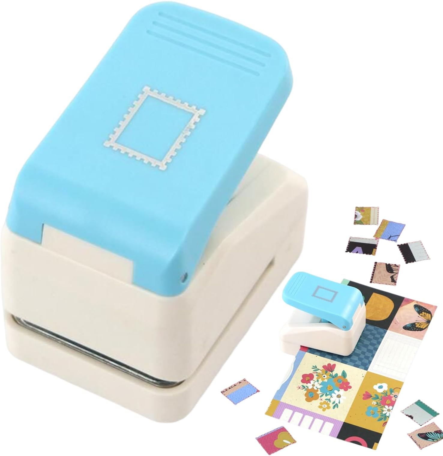 Stamp Puncher - Square Hole Embossing Postage Puncher | Artistic Stamp Shape Cutters - for Scrapbook Greeting Cards Business School Classroom Office Planner Envelope
