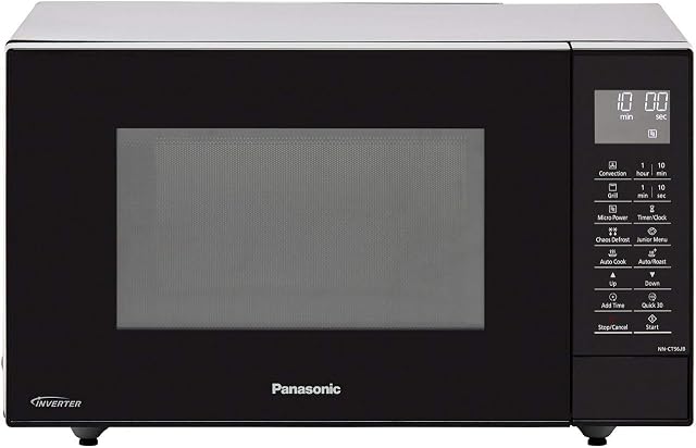 Panasonic PA0056 NN-CT56JBBPQ Slimline Combination Microwave Oven, Black, 18/10 Steel, 1300 W, 27 liters