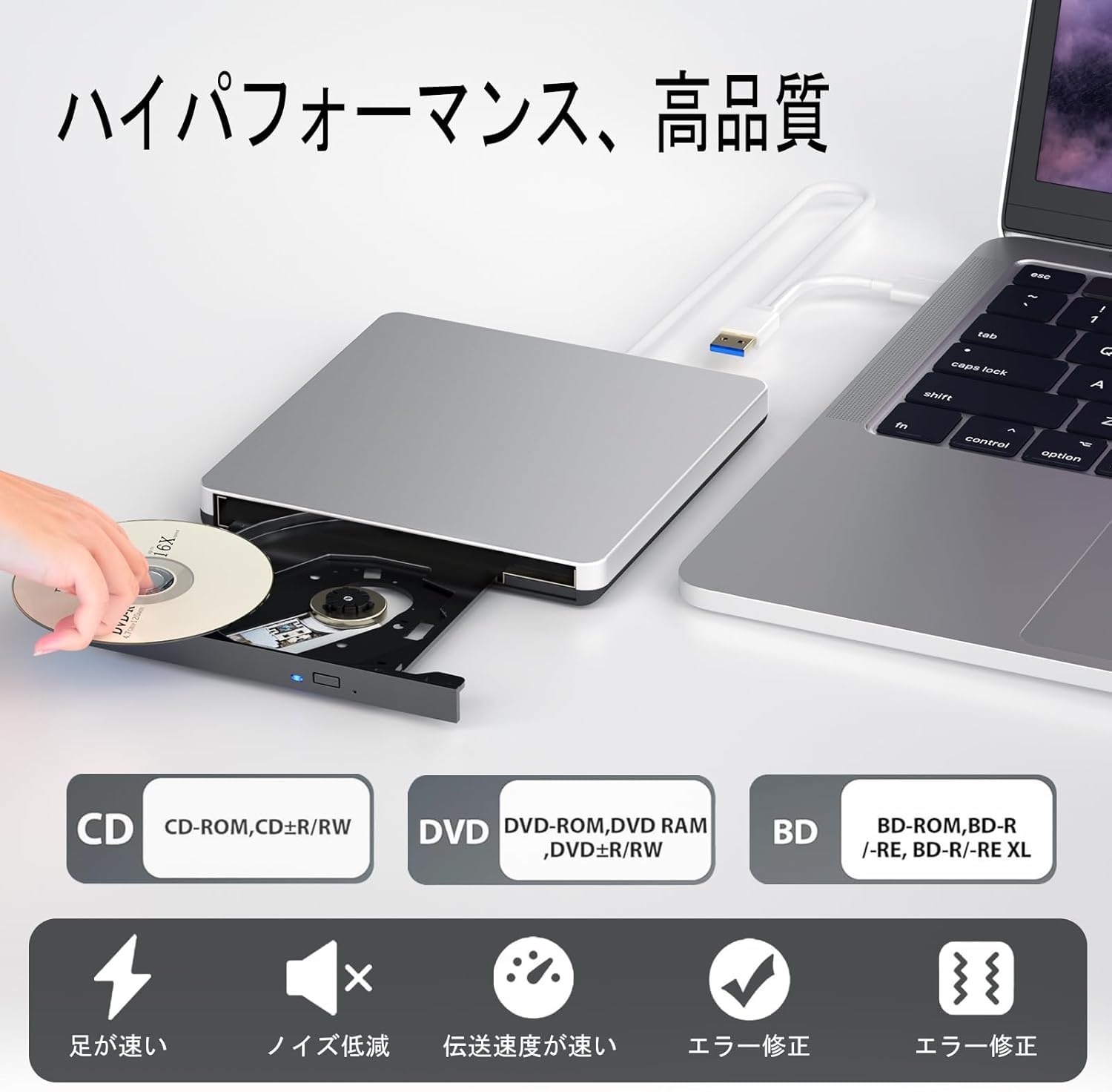 Amazon.co.jp: ブルーレイドライブ外付け blu-rayプレイヤー再生読み書