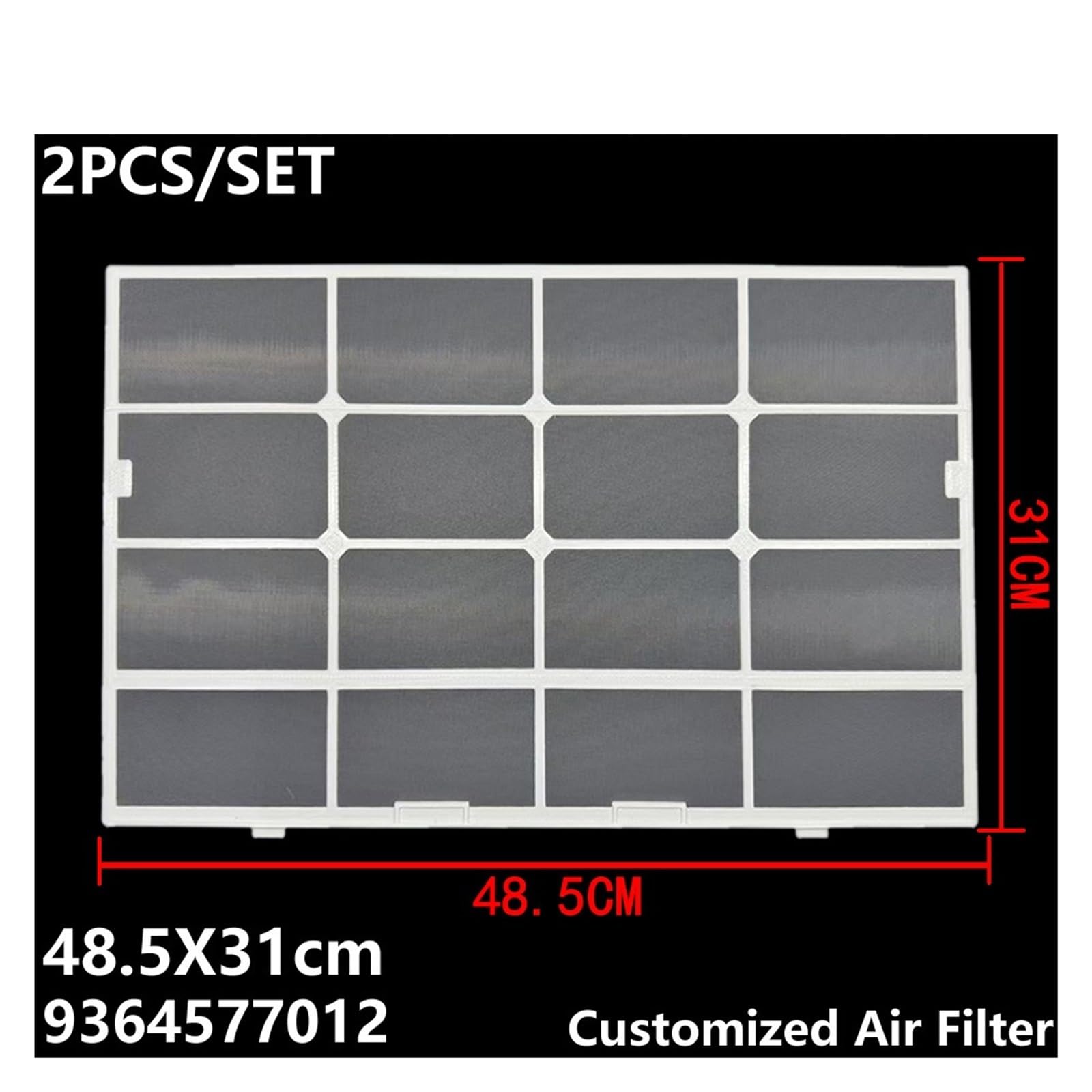 2 Unids/set, Compatible Con Fujitsu, 48,5X31cm 9364577012 Filtro De Aire Acondicionado Personalizado Tipo Derramado Pieza De Pantalla De Polvo De Aire Acondicionado