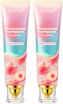 Niacinamide Whitening Toothpaste, Triple White Probiotic Whitening Toothpaste, Fluoride-Free| Sensitivity Relief | Fresh Breath & Stain Removal Formula | Sakura Peach Fragrance 2