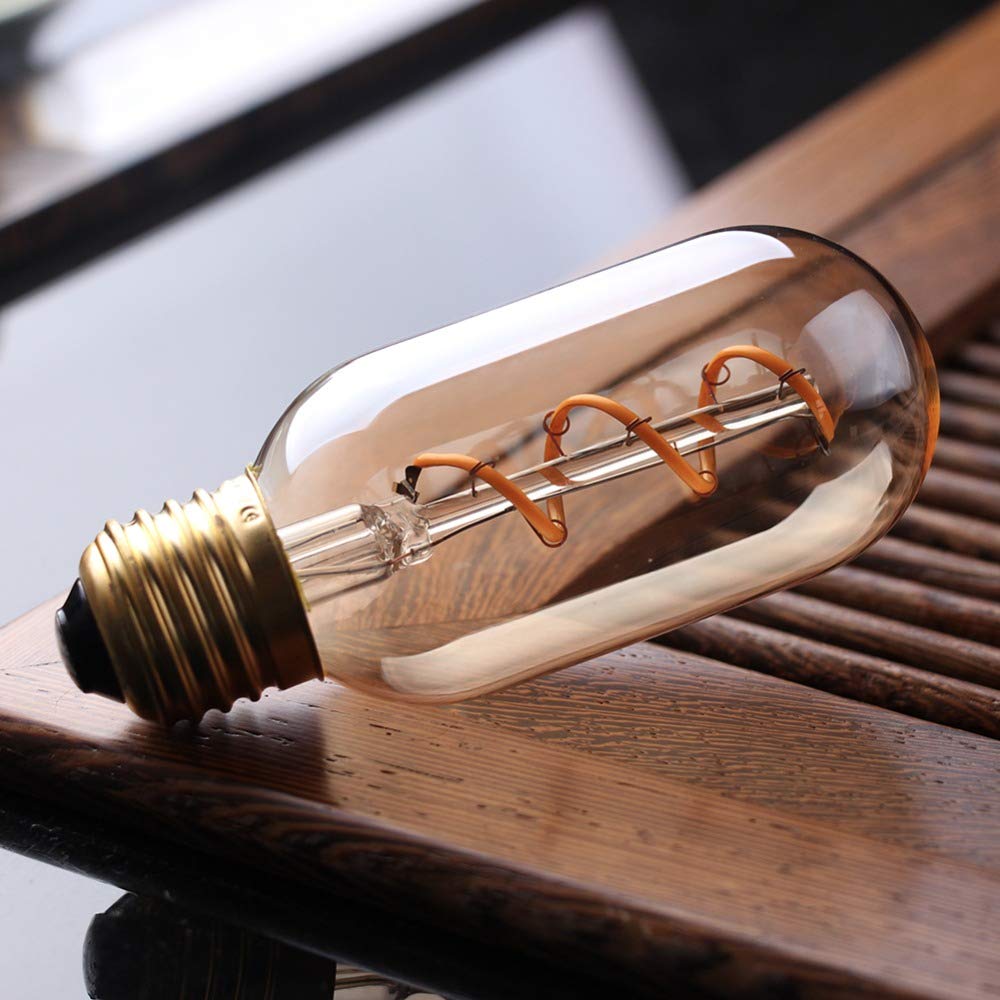 Bombilla LED Edison de filamento T45 2200K Regulable Flexible E27/220V, para el hogar, 4 Unidades